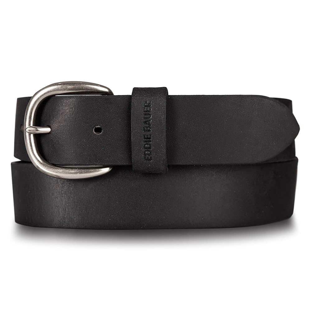 【USA製】Eddie Bauer ヴィンテージ レザーベルト ブラック 黒 Eddie Bauer Women's Casual Leather Belts with Durable Metal